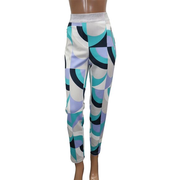 I'cona Op-Art Abstract Print Pants 12 - Picture 2 of 6